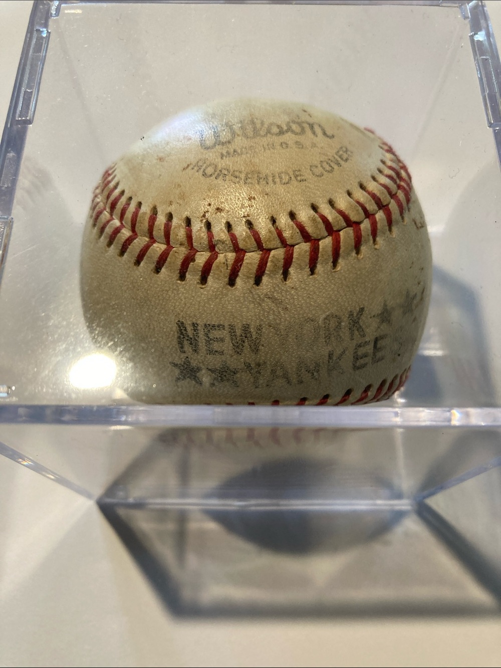 Wilson Yankees Baseball with Red Stitching and New York Marking
